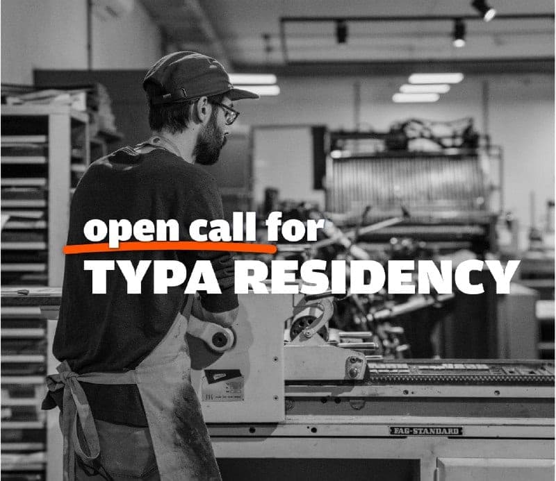 Cover for TYPA Residency for Print, Paper, Book Art and Photography