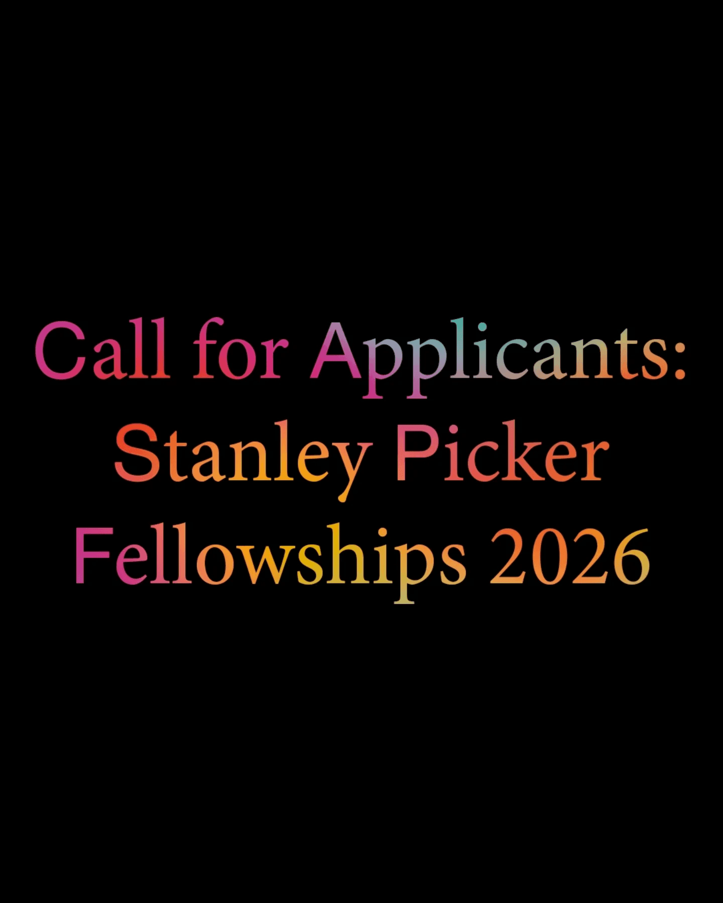 Стыпендыяльная праграма Stanley Picker Fellowships in Art & Design 2026