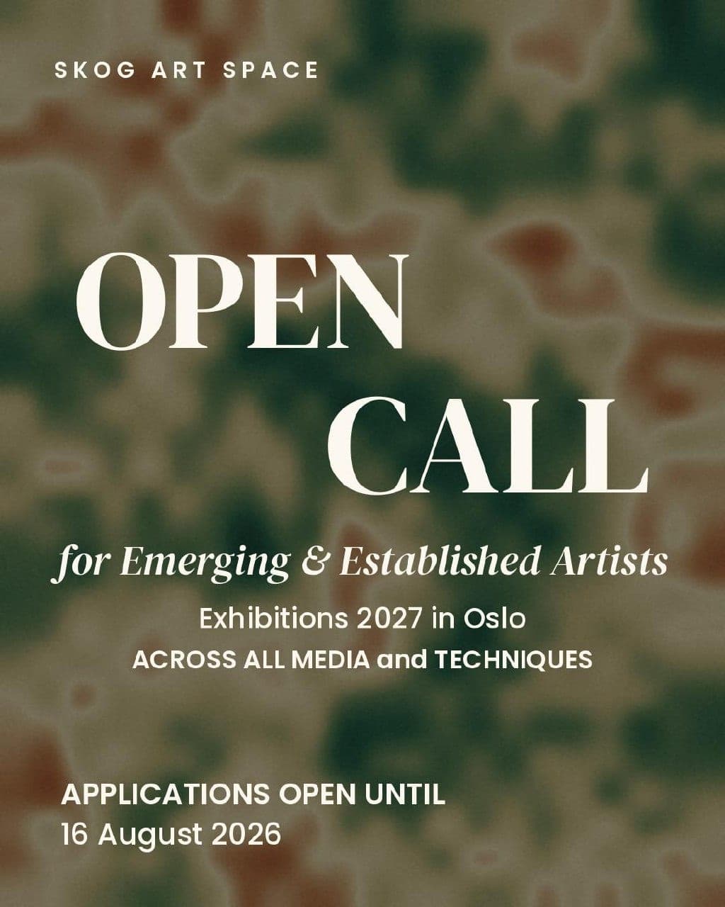 Cover for SKOG Open Call for Exhibitions in Oslo 2027