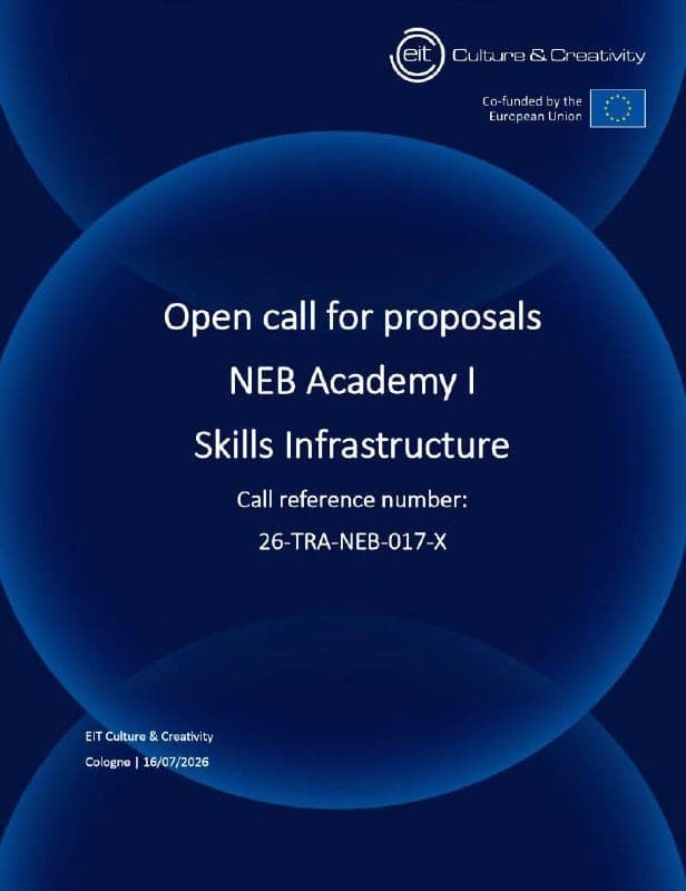 Cover for NEB Academy | Skills Infrastructure — до 600 000 EUR для кансорцыумаў